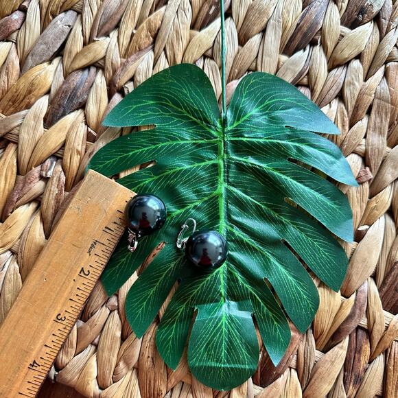 BOGO FREE CLIP ON DISCO BLACK BALL EARRINGS - Picture 5 of 6